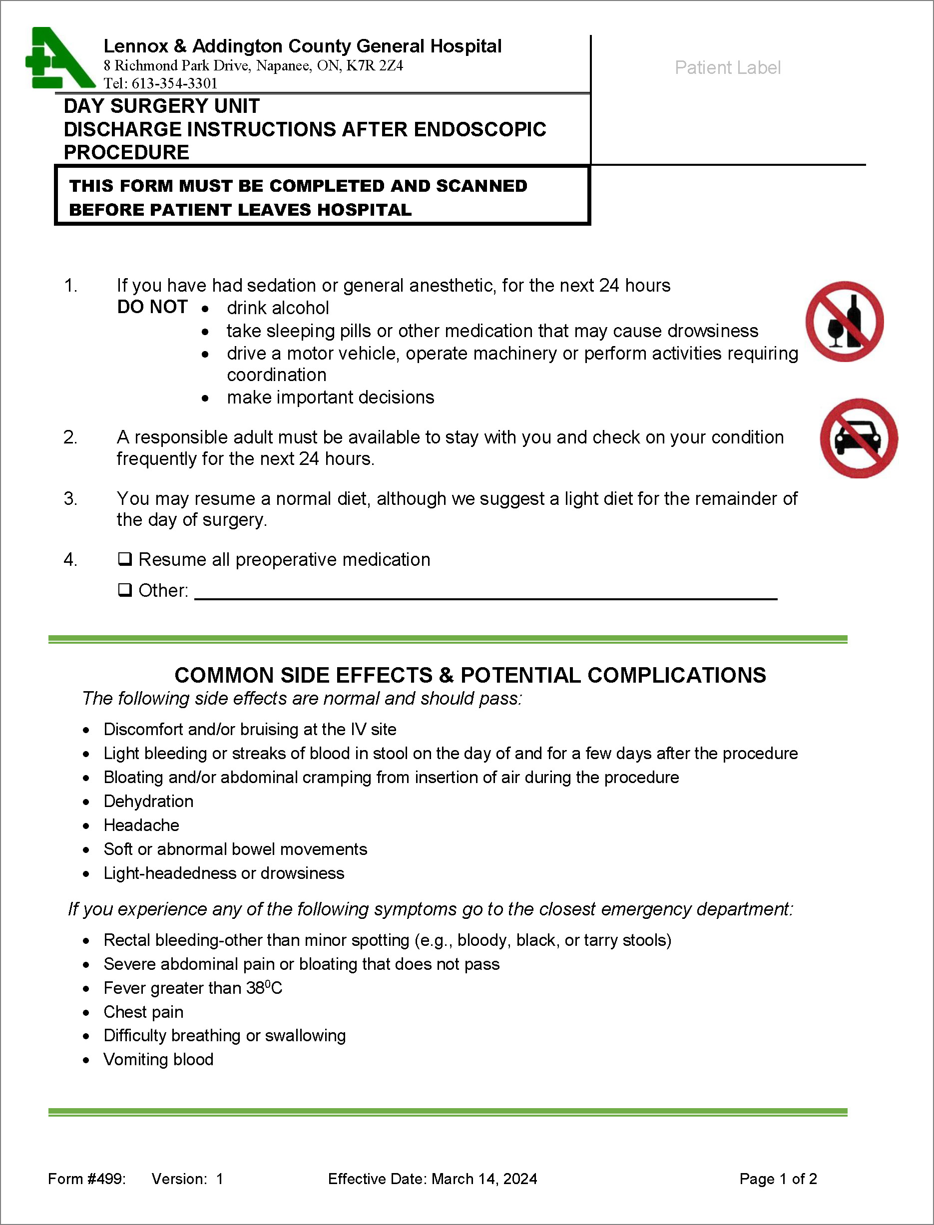 LACGH Day Surgery discharge instructions thumbnail image
