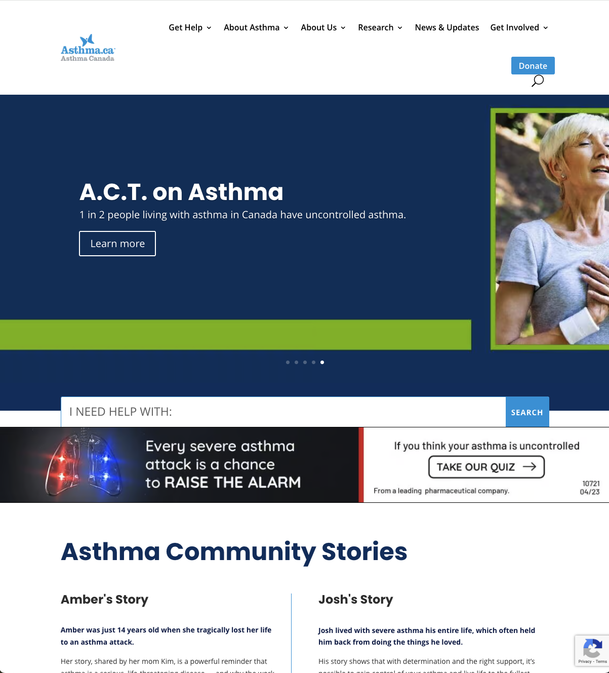 Asthma Canada website thumbnail image