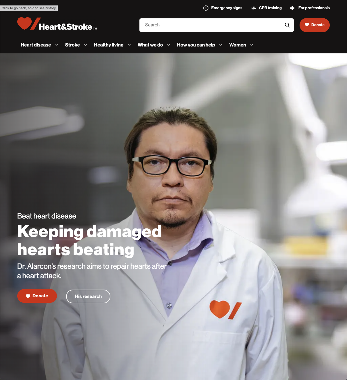Heart and Stroke website thumbnail image
