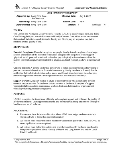 Long-term care visiting policy thumbnail image