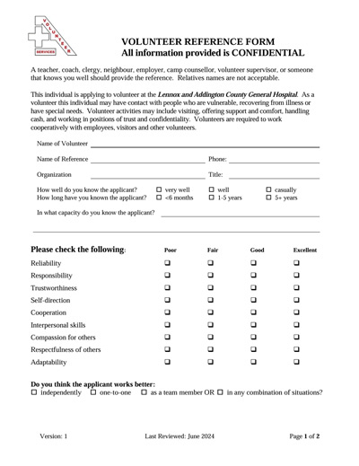 Volunteer reference form thumbnail image